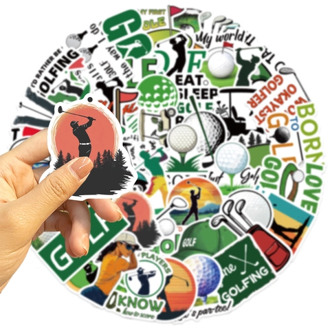 Adesivi Golf Cartoni Animati in PVC Impermeabile Sport Graffiti Decalcomanie per Laptop Valigia Chitarra DIY Decorazione