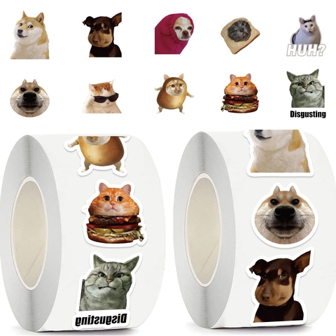 Adesivi Meme Gatto Cane Cartoon Per Scrapbooking Cancelleria Decorazione Fai Da Te Adesivi Impermeabili Per Sigillare Buste