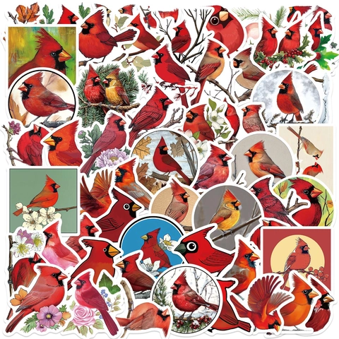 Rote Kardinalvogel Aufkleber Wasserdicht PVC Vinyl Dekore Für Laptop Koffer Gitarre Scrapbook DIY Künstlerische Designs