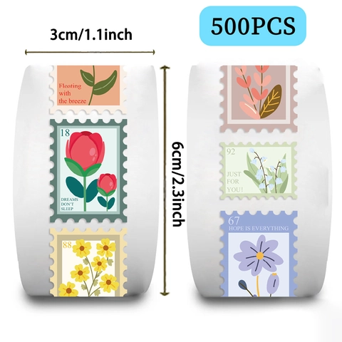 Adesivi Vintage a Francobollo Floreali in Carta Washi Decorativi per Scrapbooking Journaling Sigillo per Buste Fai da Te