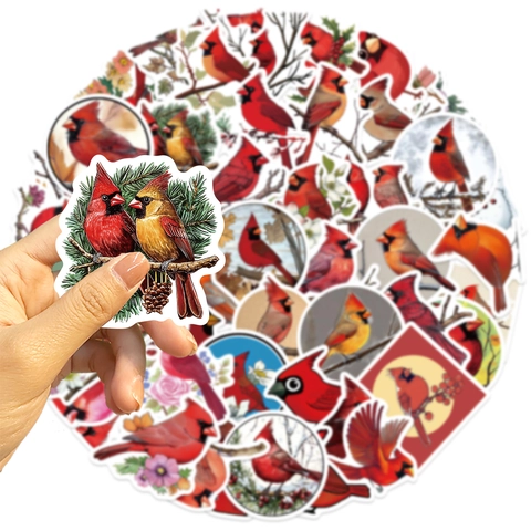 Rote Kardinalvogel Aufkleber Wasserdicht PVC Vinyl Dekore Für Laptop Koffer Gitarre Scrapbook DIY Künstlerische Designs