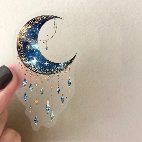 Dreamy Starry Galaxy Moon PET Waterproof Stickers Jewelry Pendant Style Decorative Decals For Journal Scrapbooking Laptop