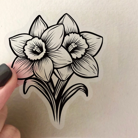 Vintage Schwarz Weiß Botanische Pflanzen Aufkleber Wasserdicht Transparent PET Blumen Linienkunst Decals Für Scrapbooking Laptop Gitarre DIY Deko