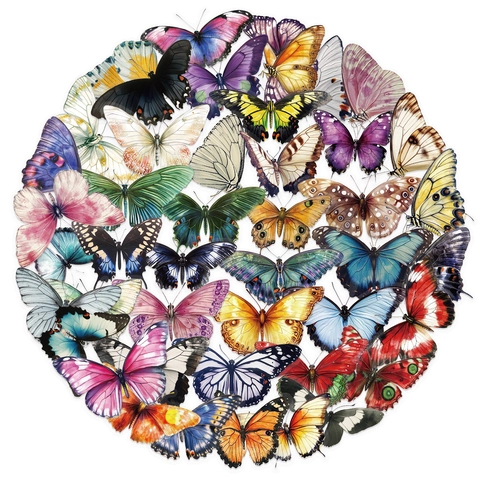 Paquete de Pegatinas de Mariposas Transparentes Elegantes Impermeable PET Calcomanías Decorativas para Diario Guitarra Laptop Scrapbooking DIY Suministros de Arte