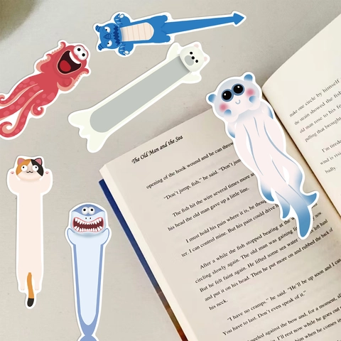 Cartoon Animal Paper Bookmarks For Kids Students Cute White Cardboard Reading Page Marker DIY Decorative Journaling Supplies