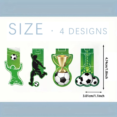Soccer Theme Magnetic Bookmarks Set For Students Reading Page Markers Green Athletic Athletes Trophy Style Stationery Office Supplies