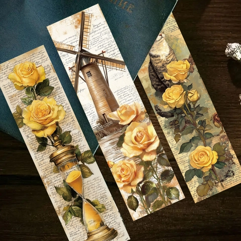 Vintage Kunstpapier Lesezeichen Retro Floral Rose Ballerina Illustration Lesezeichen Für Lesen Journaling DIY Deko Geschenk