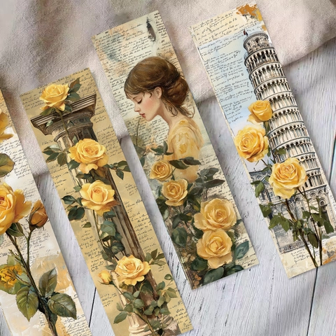Gouden Tuin Thema Papier Boekenleggers Vintage Kunst Stijl Leesmarkeringen Decoratieve Boekclips Voor Dagelijks DIY Schoolbenodigdheden