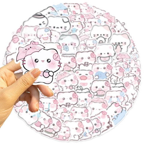 Adesivi per Gatti a Fumetti Pioggia e Nebbia Impermeabili in PVC Adesivi Decorativi Fai-da-Te per Laptop Chitarra Bagaglio Custodia per Telefono