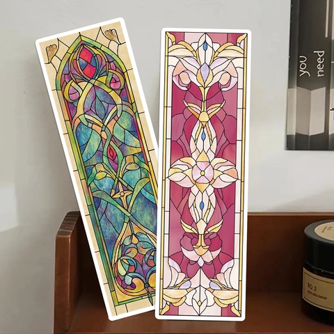 Baroque Stained Glass Church Window Paper Bookmarks Vintage Gothic Decorative Reading Cards For Art Lovers DIY Decoration