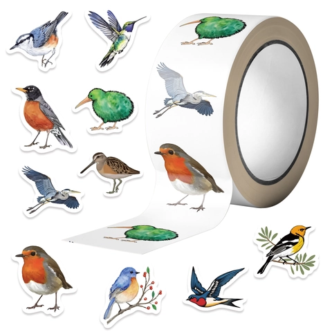 Realistic Bird Washi Tape Watercolor Bird Decorative Stickers For Scrapbooking Journaling DIY Crafts Envelope Sealing Art Tape
