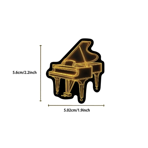 Waterproof PVC Golden Neon Wireframe Animal Musical Instrument Decorative Stickers For Laptop Guitar Luggage DIY Graffiti Art Decals
