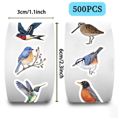 Leuke Vogel Rol Stickers Zelfklevende Decoratieve Sealing Stickers Voor Dagboek Scrapbooking Knutselbenodigdheden