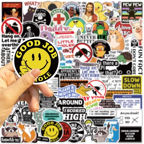 Funny Prank Meme Stickers Waterproof PVC Vinyl Decals For Laptop Luggage Water Bottle Scrapbooking Assorted Humorous Stickers