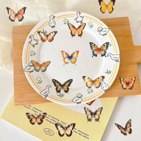 Wasserdichte Transparente PET Schmetterling Aufkleber Für Scrapbooking Journaling DIY Kunst Handwerk Dekorative Ästhetische Decals