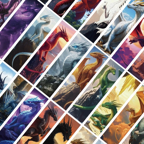 Dragon Wing Bookmarks Fantasy Western Dragon Illustrations White Cardboard Page Markers For Reading DIY Journaling Stationery