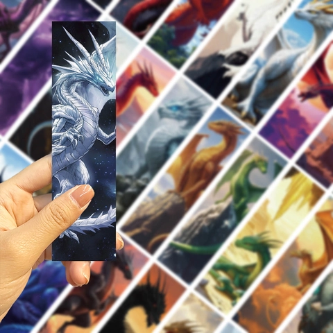 Dragon Wing Bookmarks Fantasy Western Dragon Illustrations White Cardboard Page Markers For Reading DIY Journaling Stationery