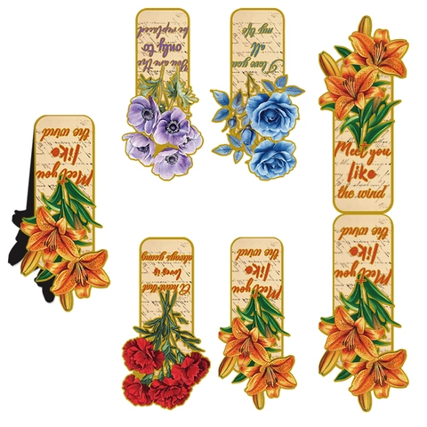 Vintage Floral Magnetic Bookmarks Magnet Cardboard Reading Page Marker For Students School Office Stationery Gift Decoration