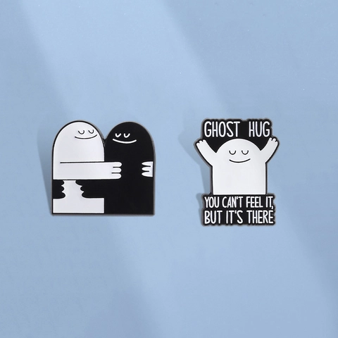 Simpatica Spilla in Smalto a Forma di Fantasma in Lega di Zinco per Borsa Vestiti Regalo di Halloween Gioielli