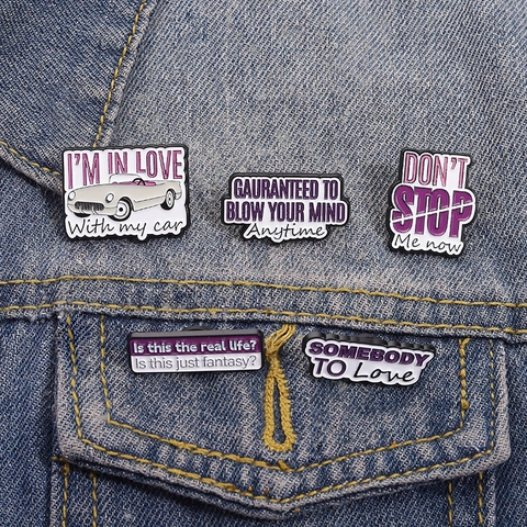 Musik Thema Rockband Songtexte Emaille Pin Set Legierung Brosche Somebody To Love Bohemian Rhapsody Abzeichen Für Kleidung Tasche