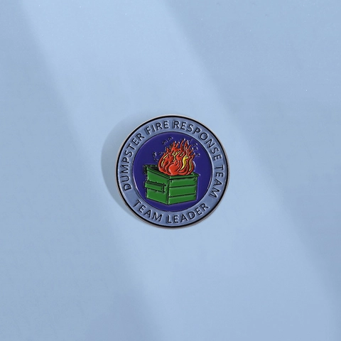 Spilla Creativa in Smalto Fuoco del Cassonetto Distintivo Tondo in Lega Spilla Response Team Leader per Vestiti Borsa Gioielli