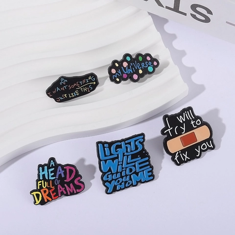 Zinklegierung Musikserie Emaille Pin Kreative Songtexte Muster Brosche Abzeichen Für Kleidung Tasche Zubehör Fans Geschenk Schmuck