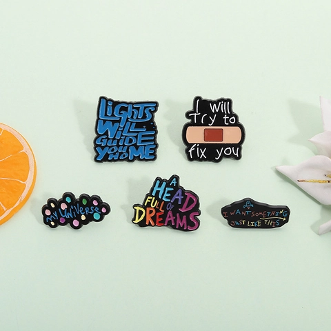 Zinklegierung Musikserie Emaille Pin Kreative Songtexte Muster Brosche Abzeichen Für Kleidung Tasche Zubehör Fans Geschenk Schmuck