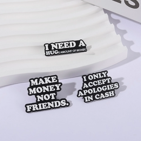 Ensemble de Broches en Émail avec Citations Anglaises Sarcastiques Insigne en Alliage pour Vêtements Sac à Dos Unisexe Bijoux