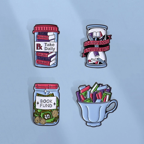 Creatieve Literaire Lezen Emaille Broche Zinklegering Boek Thema Pin Voor Boekliefhebbers Studenten Cadeau Rugzak Accessoire
