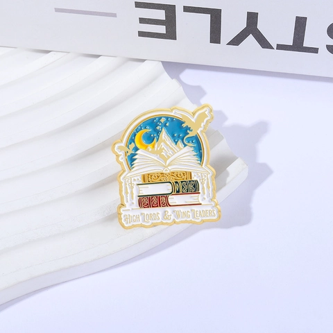 Fantasy Book Dragon Enamel Pin High Lords And Wing Leaders Zinc Alloy Brooch Badge For Reading Lovers Fantasy Jewelry