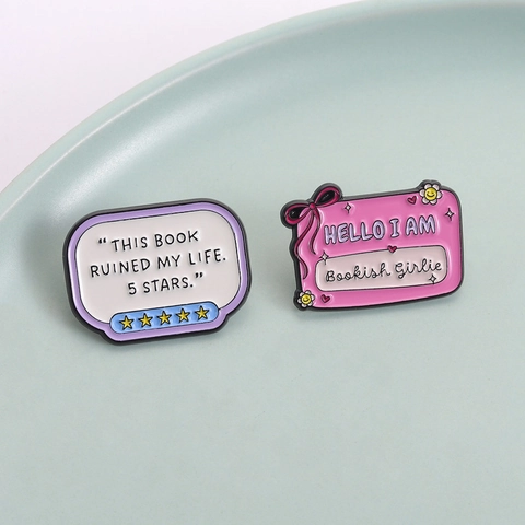 Ensemble de Broches en Émail Bookish Girlie Ce Livre A Ruiné Ma Vie 5 Étoiles Badge de Lecture Bijoux en Alliage de Zinc