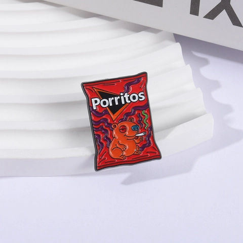 Divertente Spilla Smaltata Capibara Che Fuma Sacchetto Porritos Lega di Zinco Laccata Distintivo Gioiello Creativo Regalo Decorazione