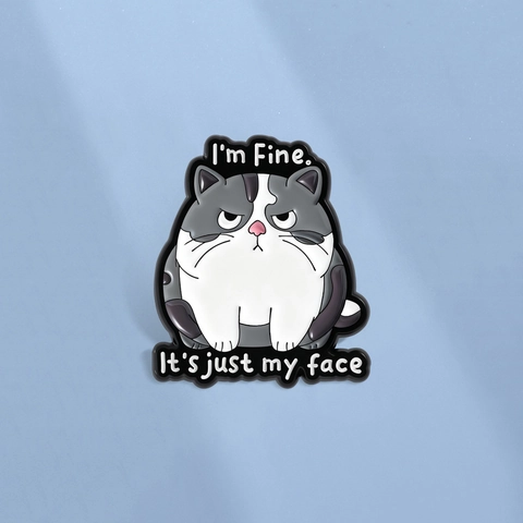 Humorvolle Grumpy Cat Emaille Pin Lustige Zinklegierung Brosche Abzeichen Cartoon Tier Schmuck Für Kleidung Taschen Hut Dekor