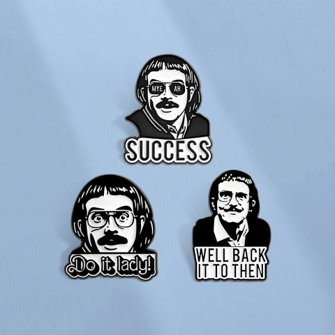 Ensemble d'Épinglettes en Émail Drôle Portrait d'Homme SUCCESS Do It Lady Well Back It To Then Slogan Badge en Alliage de Zinc pour Veste Sac