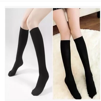Women Japanese School Style Velvet Mid Calf Socks Slimming Solid Color Breathable Knee High Socks For Daily Wear Uniform