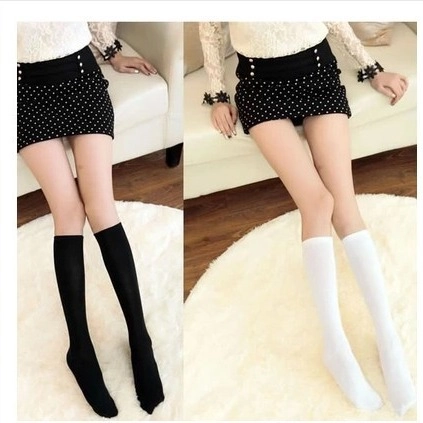 Women Japanese School Style Velvet Mid Calf Socks Slimming Solid Color Breathable Knee High Socks For Daily Wear Uniform