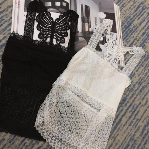 Sexy Damen Spitzenunterhemd Mit Schmetterlingsrücken Ausgehöhltes Ärmelloses Tank Top Mode Slim Weste Für Sommer