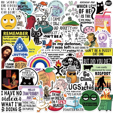 Χιουμοριστικά Snarky Meme Graffiti Αυτοκόλλητα Για Λάπτοπ Αποσκευές Κιθάρα DIY Αδιάβροχα Αυτοκόλλητα PVC Για Ενήλικες