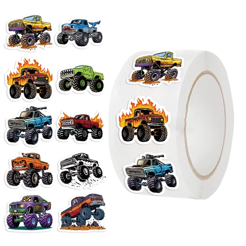 Rouleau d'Autocollants de Monster Truck Dessin Animé Ruban Washi Pour Enfants DIY Scrapbooking Fermeture d'Enveloppe
