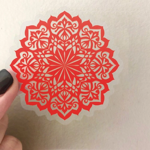 Traditional Chinese Paper Cut Style Red PET Waterproof Stickers For Scrapbooking Notebook DIY Decoration Fu Character Flower Patterns