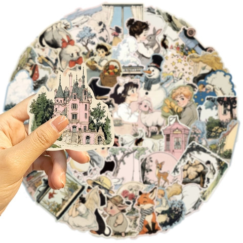 Vintage Märchen Wasserdichte PVC Aufkleber Für Laptop Gitarre Gepäck DIY Dekor Sortierte Cartoon Muster Für Dekoration