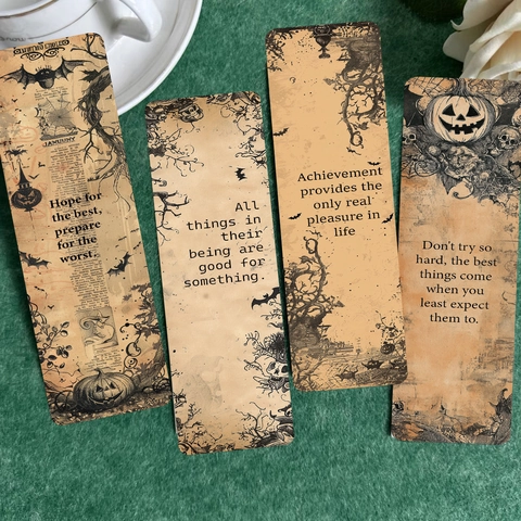 30 Sheets Vintage Gothic Paper Bookmarks Dark Aesthetic Halloween Inspirational Quotes Cardboard Bookmarks For Reading Journaling
