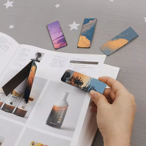 Healing Scenery Magnetic Bookmarks Artistic Landscape Page Markers Magnet Cardboard Reading Accessories Student Office Supplies Gift