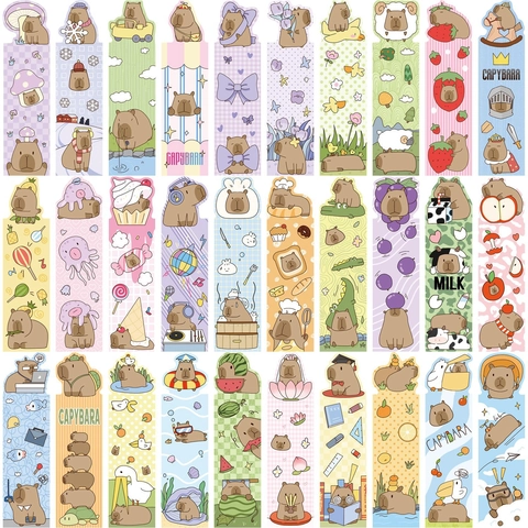 Cute Cartoon Capybara Paper Bookmarks For Students Kids Creative DIY Journaling School Office Supplies Page Markers Gift
