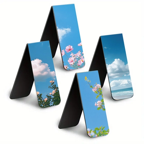 Magnetic Cardstock Bookmark Set Scenic Landscape Book Markers Page Clips For Reading Office And School Supplies