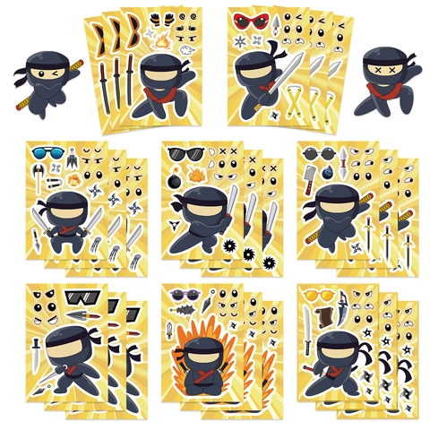 Cartoon Ninja DIY Aufkleber PVC Wasserdicht Gesicht Ändern Decals Für Scrapbooking Handyhülle Dekor DIY Schreibwaren Aufkleber