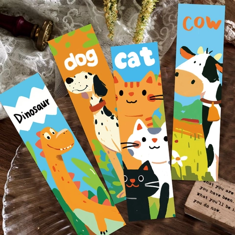 Segnalibri in Carta di Cartoni Animati di Animali per Studenti Segnapagina Lettura Scuola Ufficio Forniture Illustrati
