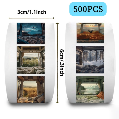 Naturlandschaft Fotografie Aufkleber Rolle Washi Papier Van Life Landschaft Dekorative Aufkleber Für Scrapbooking Umschlag Journaling DIY