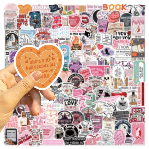 Pegatinas Decorativas de Estilo de Lectura Romántica para Amantes de los Libros Calcomanías de Vinilo PVC Impermeable Película Mate para Computadora Maleta Diario Regalo de Papelería