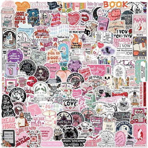 Pegatinas Decorativas de Estilo de Lectura Romántica para Amantes de los Libros Calcomanías de Vinilo PVC Impermeable Película Mate para Computadora Maleta Diario Regalo de Papelería